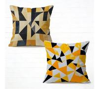 Funda Cojín 60x60cm Juego de 2 Amarillo Cojines Sofa Exterior Impermeable Abstracto Decorativos Funda Almohada Velours Patrón Impresión a Doble Cara HD para Exterior Primavera Decorativos Z-764O6Q
