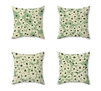 Funda Cojín 60X60CM Juego de 4, Fundas Piazza Cojines Exterior Impermeable Flor Lino Cojines para Sofa Azul Patrón Impresión a Doble Cara HD para Exterior Balcón Jardin Decorativos, Regalo Mujer 9-4UY