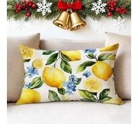 Funda Cojin 60x80 cm Beige Funda Almohada Juego De 1 Fundas Cojines Limón Lino Cojines Rectangulares con Cremallera Invisible, Decorativos Navideña Jardín Sala de Estar Sofá Dormitorio Cama 1h-463