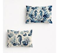 Funda Cojin 60x80 cm, Exterior Fundas de Cojines 80 x 60 Coral, Fundas cojines sofa Vida marina Impermeable Impresión a Doble Cara, Cushion Covers para Sofa Cama Home Decoration Regalo Mujer YCBZ-0730