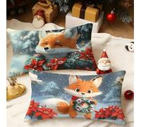 Funda Cojin 60x80 cm Invierno Fundas Cojines Animal Funda Almohada Juego De 2 Terciopelo Cojines Exterior con Cremallera Invisible Cushion Covers para Decorativos Jardín Terraza Sofá Coche 3m-581