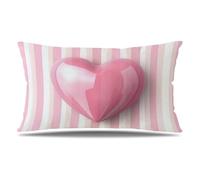 Funda Cojin 60x80 cm Juego de 1 Funda Almohada Rosas, Terciopelo Cojines para Sofa Impresión de Doble Cara Rectangular Cojines Decorativos con Cremallera Invisible, Home Decoration (Corazón) T9-146