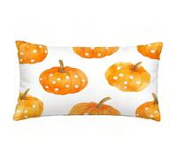 Funda Cojin 60x80 cm Juego de 3 Funda Almohada Calabaza, Lino Cojines para Sofa Impresión de Doble Cara Rectangular Cojines Decorativos con Cremallera Invisible, Cama Home Decoration (Beige) T9-506