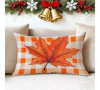 Funda Cojin 60x80 cm Naranja Funda Almohada Juego De 1 Fundas Cojines Beige Lino Cojines Rectangulares con Cremallera Invisible, Decorativos Navideña Jardín Sala de Estar Sofá Dormitorio Cama 1h-93