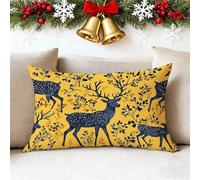 Funda Cojin 60x80 cm Naranja Funda Almohada Juego De 1 Fundas Cojines Ciervo Lino Cojines Rectangulares con Cremallera Invisible, Decorativos Navideña Jardín Sala de Estar Sofá Dormitorio 1h-97