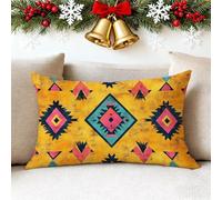 Funda Cojin 60x80 cm Naranja Funda Almohada Juego De 1 Fundas Cojines Geométrico Lino Cojines Rectangulares con Cremallera Invisible, Decorativos Navideña Jardín Sala de Estar Sofá Dormitorio 1h-25