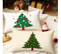 Funda Cojin 60x80 cm Verde Fundas Cojines Árbol de Navidad Funda Almohada Juego De 2 Terciopelo Cojines Exterior con Cremallera Invisible Cushion Covers para Decorativos Jardín Terraza Sofá 3m-913