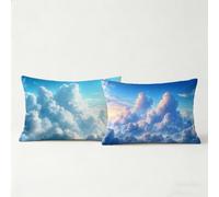 Funda Cojin 60x80, Funda Almohada 80x60 cm 2 Pack, Fundas Cojines Cama Decorativos Nube, Fundas de Cojines Sofa White Cremallera Invisible para Personas Que Sudan con Facilidad Regalo Mujer BZTH-3264