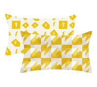 Funda Cojin 60x80 Juego de 2 Amarillo Cojines Exterior Geometría Funda Almohada Rectangulares Lino Decorativos Cushion Covers con Cremallera Invisible para Sala Estar Sofá Decor Otoño Regalos,J609