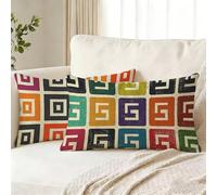 Funda Cojin 60x80 Juego de 2, Color Rectangular Impermeable Funda Almohada, Suave Lino Fundas Cojines, Abstracto Doble Cara Estampad Fundas de Almohada para Interior/Exterior Sofá Decor Regalo J0-230