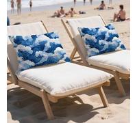 Funda Cojin 60x80cm Cojines Exterior Impermeable 2 Piezas Rectangulares Lino Fundas de Almohada Ondas,Grandes Cushion Covers con Cremallera Oculta,Patio Jardín Otoño Decorativas Cushion Japón,LY-910