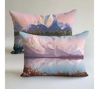 Funda Cojin 60x80cm Naturaleza Fundas Cojines Paisaje Cojines para Sofa Decor Lino Almohada Juego 2 Piezas,Cremallera Oculta,Verano Decorativa Doble Estampado,Hogar Sofá Silla Cama Sala Estar LK-1555