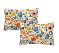 Funda Cojin 60x90 cm Cojines Exterior Impermeable Juego de 2 de Lino Fundas Cojine Hogar Decorativa Rectangulares Almohadas Fundas para Sofá Cama Silla Elementos Florales Funda Almohada Lindo qq-212