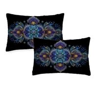 Funda Cojin 60x90 cm Cojines Exterior Impermeable Juego de 2 de Terciopelo Fundas Cojine Hogar Decorativa Rectangulares Almohadas Fundas para Sofá Cama Silla Nacionalidad Funda Almohada Negro qq-624