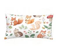 Funda Cojin 60x90 cm Juego de 1 Funda Almohada Ardilla, Lino Cojines para Sofa Impresión de Doble Cara Rectangular Cojines Decorativos con Cremallera Invisible, Cama Home Decoration (Beige) T9-626