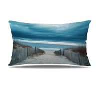 Funda Cojin 60x90 cm Juego de 1 Funda Almohada Azul, Terciopelo Cojines para Sofa Impresión de Doble Cara Rectangular Cojines Decorativos con Cremallera Invisible, Cama Home Decoration (Playa) T9-397