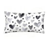 Funda Cojin 60x90 cm Juego de 1 Funda Almohada Corazón, Lino Cojines para Sofa Impresión de Doble Cara Rectangular Cojines Decorativos con Cremallera Invisible, Cama Home Decoration (Beige) T9-656