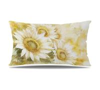 Funda Cojin 60x90 cm Juego de 1 Funda Almohada Flor, Terciopelo Cojines para Sofa Impresión de Doble Cara Rectangular Cojines Decorativos con Cremallera Invisible, Home Decoration (Girasol) T9-317