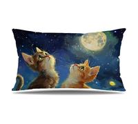 Funda Cojin 60x90 cm Juego de 1 Funda Almohada Gato, Terciopelo Cojines para Sofa Impresión de Doble Cara Cojines Decorativos con Cremallera Invisible, Home Decoration (Marina de Guerra) T9-457