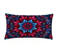 Funda Cojin 60x90 cm Juego de 1 Funda Almohada Mandala, Lino Cojines para Sofa Impresión de Doble Cara Rectangular Cojines Decorativos con Cremallera Invisible, Cama Home Decoration (Rojo) T9-446