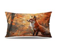 Funda Cojin 60x90 cm Juego de 1 Funda Almohada Zorro, Terciopelo Cojines para Sofa Impresión de Doble Cara Rectangular Cojines Decorativos con Cremallera Invisible, Cama Home Decoration (Otoño) T9-257