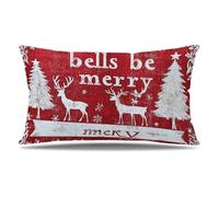 Funda Cojin 60x90 cm Juego de 2 Funda Almohada Rojo, Terciopelo Cojines para Sofa Impresión de Doble Cara Rectangular Cojines Decorativos con Cremallera Invisible, Cama Home Decoration (Ciervo) T9-246