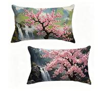 Funda Cojín 60x90 cm Juego de 2 Waterfalls, Funda De Almohada 60 x 90 cm Cojine Exterio áRbol Decoracion Cojines Sofa Lino con Cremallera Oculta para Primavera Verano Decorativos, Regalos M-458U8R