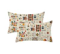 Funda Cojin 60x90 Juego de 2, Crema Fundas Cojines Boho Patrón con Cremallera Invisible Diseño, Rectángulo Terciopelo Cushion Covers para Home Room Sala Salon Sofá Cama Decor, Regalo Mujer,Model840