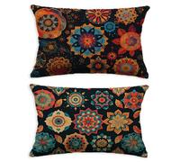 Funda Cojin 60x90 Juego de 2 Fundas Cojines Color Terciopelo Cojines Mandala,2026 Nuevo Rectángulo con Cremallera Oculta Cojin Sofa para Hogar Decoración Sofá Dormitorio Sala de Estar Oficina O-105C