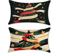 Funda Cojin 60x90 Juego de 2 Lino Cojines Sofa Árboles Funda Almohada Estrella Cojines para Sofa Cojin Cama, Rectangular Fundas Cojin Impermeable, para Decorativos Jardin Salon Dormitorio s-858