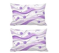 Funda Cojín 60x90 Juego de 2 Morado Cojines Exterior Decorativos Rayas Fundas de Cojin Terciopelo,Cremallera Invisible,Rectangular Exterior Impermeables Almohada para Patio Jardín Sala de Estar G1017