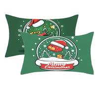 Funda Cojin 60x90 Juego de 2 Navidad Cojines Exterior Verde Funda Almohada Rectangulares Lino Decorativos Cushion Covers con Cremallera Invisible para Sala Estar Sofá Decoracion Otoño Regalos,J593