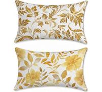 Funda Cojin 60x90cm Cojines Exterior Impermeable Amarillo Funda Almohada Lino Cojines para Sofa Cama Moderno Protector Decorativos Jardin Outdoor Cushions Juego de 2 Rectangular con Cremallera u-13821