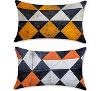 Funda Cojin 60x90cm Cojines Exterior Impermeable Sencillez Funda Almohada Lino Cojines para Sofa Cama Geometría Protector Decorativos Jardin Salon Outdoor Cushions Juego de 2 con Cremallera u-15132