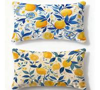 Funda Cojin 60x90cm Juego de 2 Fundas de Cojines Amarillo Cojines Sofa Limón,2026 Nuevo Rectangulares Terciopelo Impresión a Doble Cara Funda Almohada para Dormitorio Hogar Habitacion Decor O-406U