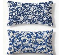 Funda Cojin 60x90cm Juego de 2 Fundas de Cojines Azul Marino Cojines Sofa Europa del Norte,2026 Nuevo Rectangulares Terciopelo Impresión a Doble Cara Funda Almohada para Dormitorio Sofá Decor O-396U