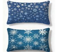 Funda Cojin 60x90cm Juego de 2 Fundas de Cojines Azul Marino Cojines Sofa Navidad,2026 Nuevo Rectangulares Terciopelo Impresión a Doble Cara Funda Almohada para Dormitorio Habitacion Decor O-398U