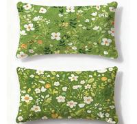 Funda Cojin 60x90cm Juego de 2 Fundas de Cojines Verde Cojines Sofa Flor,2026 Nuevo Rectangulares Terciopelo Impresión a Doble Cara Funda Almohada para Dormitorio Hogar Habitacion Decoracion O-410U