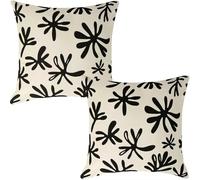 Funda Cojin 65x65 cm de Terciopelo Juego de 2 Fundas de Cojines Abstracto Fundas Almohadas de Beige Negro Moderno Cojines Cama Decorativos con Cremallera Oculta para Sala de Estar Dormitorio (IU91)