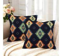 Funda Cojin 65x65 cm Juego de 2 Fundas de Cojines Geométrico Funda de Almohada Otoño Cuadradas Fundas de Cojín Moderno Cojines para Sofá Sala de Estar Dormitorio Jardín Decoración del Hogar -GY354