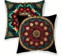 Funda Cojin 65x65 cm Nordic Exterior Impermeable Fundas de Almohada de Lino Almohadas Decorativas Sala, Retro Pack de 2, con Cremallera Oculta Cojines Decorativos para Sofá Terraza, Jardín lj-212