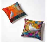 Funda Cojín 70 x 70 Juego de 2 Color, Funda De Almohada 70x70 cm Cojine Exterio Paloma Decoracion Cojines Sofa Lino con Cremallera Oculta para Primavera Verano Decorativos, Regalos Mujeres 3-RE3654