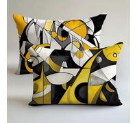 Funda Cojin 70x40cm Abstracto Fundas Cojines Geometría Cojines para Sofa Decor Lino Almohada Juego 2 Piezas，Cremallera Oculta，Verano Decorativa Doble Estampado，Hogar Sofá Silla Cama Sala Estar L-L891