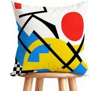 Funda Cojín 70x70 cm Copricuscini Divano Paisaje Cojines Sofa Lino para Sofá Cama Coche Hogar Decorativos Abstracto 9-Z2VHB