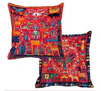 Funda Cojin 70x70cm Fundas Cojines Sofa para Exterior Abstracto Cojines Cama Fundas Almohadas Pack 2 Lino Funda Cojin Exterior Impermeable Grandes Protector Juego de 2 Rojo Decorativos Jardin f-15427