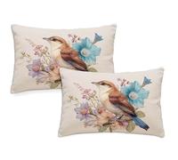 Funda Cojin 70x90 cm Cojines Exterior Impermeable Juego de 2 de Lino Fundas Cojine Hogar Decorativa Rectangulares Almohadas Fundas para Sofá Cama Silla Dormitorio Pájaro Funda Almohada Animal qq-200
