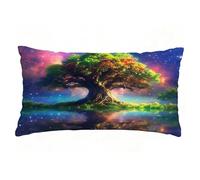 Funda Cojin 70x90 cm Juego de 1 Funda Almohada Árbol de la Vida, Lino Cojines para Sofa Impresión de Doble Cara Cojines Decorativos con Cremallera Invisible, Home Decoration (Primavera) T9-574