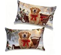 Funda Cojín 70x90 cm Juego de 2 Perro, Funda Almohada 70 x 90 cm, Lino Cojines para Sofa Invierno Patrón Impresión a Doble Cara HD para Exterior Primavera y Verano Decorativos, Regalo Mujer 8-944H5K