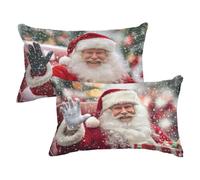 Funda Cojin 70x90 Cojines Grandes Rojo Funda Almohada Juego de 2, Lino Rectangular Fundas Cojines Papá Noel Fundas de Almohada Sofa, Decoración Lumbar Cojin con Cremallera Invisible, Regalo w0u-425