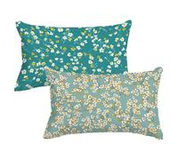 Funda Cojin 70x90 Juego de 2, Azul Funda Almohada Flor Patrón con Cremallera Invisible Diseño, Rectangular Fundas Almohadas 70x90cm Pack 2, Doble Cara Estampado Terciopelo Cojines Sofa Decor,Model155